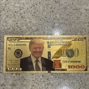 Gold Novelty Collectible Bill - Metallic Gold